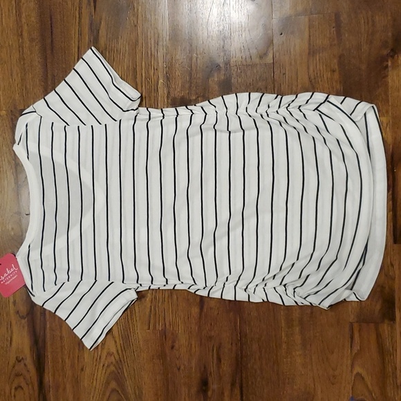 Womens Isabel Maternity white & black stripe shirt size M - Picture 4 of 5